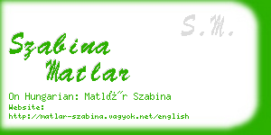 szabina matlar business card